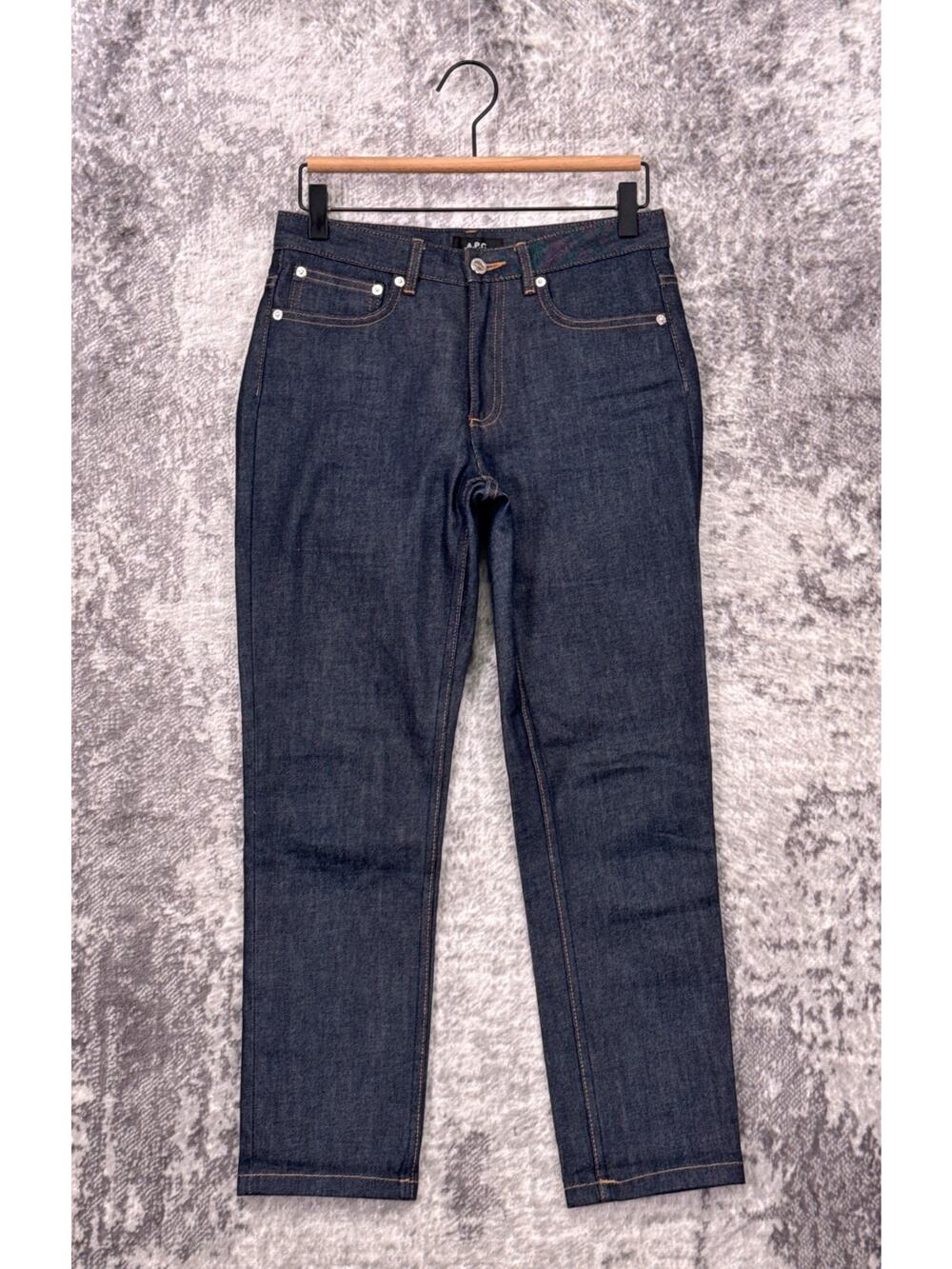 A.P.C. Jeans 26 Womens Mid Rise Skinny Ankle Leg Raw Denim Wash